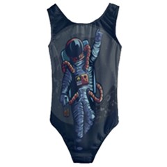 Illustration Drunk Astronaut Kids  Cut-out Back One Piece Swimsuit by Bedest