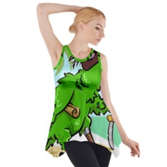 Parrot Hat Cartoon Captain Side Drop Tank Tunic by Sarkoni