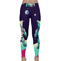 Bear Astronaut Futuristic Classic Yoga Leggings by Bedest