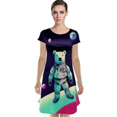 Bear Astronaut Futuristic Cap Sleeve Nightdress by Bedest