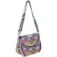 Boy Astronaut Cotton Candy Saddle Handbag by Bedest