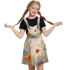 Heart Flowers Plant Kids  Apron Dress by Bedest