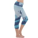 Swan Flying Bird Wings Waves Grass Capri Yoga Leggings View3