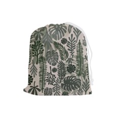 Plants Leaves Boho Botany Foliage Drawstring Pouch (large) by Bedest