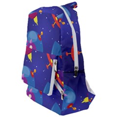 Cartoon Funny Aliens With Ufo Duck Starry Sky Set Travelers  Backpack by Ndabl3x