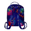 Cartoon Funny Aliens With Ufo Duck Starry Sky Set Flap Pocket Backpack (Small) View3