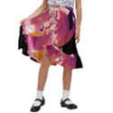 Astronaut Spacesuit Standing Surfboard Surfing Milky Way Stars Kids  Ruffle Flared Wrap Midi Skirt View1