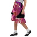 Astronaut Spacesuit Standing Surfboard Surfing Milky Way Stars Kids  Ruffle Flared Wrap Midi Skirt View2