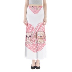 Paw Dog Pet Puppy Canine Cute Full Length Maxi Skirt by Sarkoni