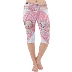 Paw Dog Pet Puppy Canine Cute Lightweight Velour Cropped Yoga Leggings by Sarkoni