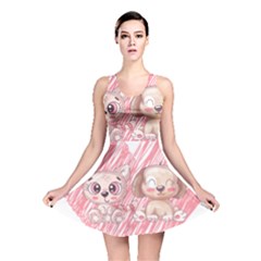 Dog Cat Animal Pet Heart Love Reversible Skater Dress by Sarkoni