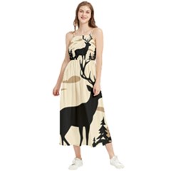 Deer Wildlife Boho Sleeveless Summer Dress by Sarkoni