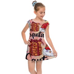 Santa Cookies Christmas Kids  Cap Sleeve Dress by Sarkoni