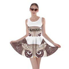 Owl Bird Feathers Skater Dress by Sarkoni