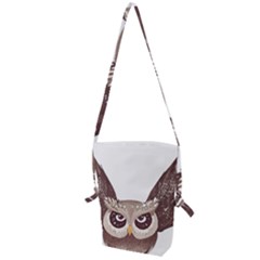 Owl Bird Feathers Folding Shoulder Bag by Sarkoni