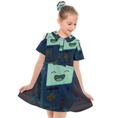 Bmo In Space  Adventure Time Beemo Cute Gameboy Kids  Short Sleeve Shirt Dress by Bedest