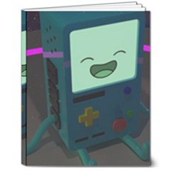 Bmo In Space  Adventure Time Beemo Cute Gameboy 8  X 10  Hardcover Notebook by Bedest