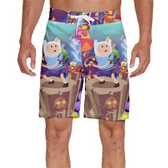 Cartoon Adventure Time Finn Princess Bubblegum Lumpy Space Men s Beach Shorts by Bedest