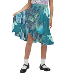 Adventure Time Lich Kids  Ruffle Flared Wrap Midi Skirt by Bedest