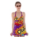 Crash Bang Adventure Time Art Boom Graffiti Halter Dress Swimsuit  View1