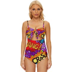 Crash Bang Adventure Time Art Boom Graffiti Knot Front One-piece Swimsuit by Bedest