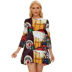 Graffiti Go Art Long Sleeve Babydoll Dress by Bedest