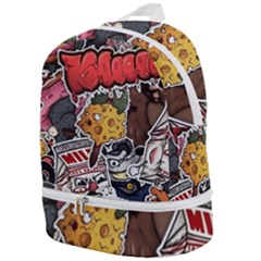 Stickerbomb Crazy Graffiti Graphite Monster Zip Bottom Backpack by Bedest