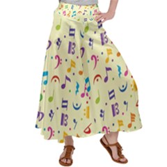 Seamless Pattern Musical Note Doodle Symbol Women s Satin Palazzo Pants by Hannah976