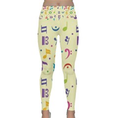 Seamless Pattern Musical Note Doodle Symbol Lightweight Velour Classic Yoga Leggings by Hannah976