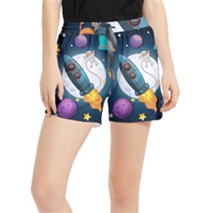 Spaceship Astronaut Space Women s Runner Shorts by Hannah976