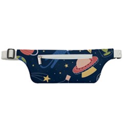 Seamless Pattern With Funny Aliens Cat Galaxy Active Waist Bag by Hannah976