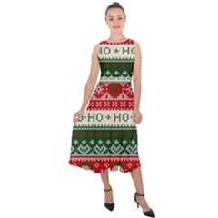 Ugly Sweater Merry Christmas  Midi Tie-back Chiffon Dress by artworkshop