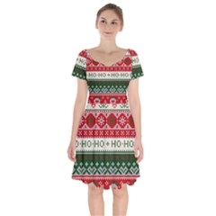 Ugly Sweater Merry Christmas  Short Sleeve Bardot Dress by artworkshop