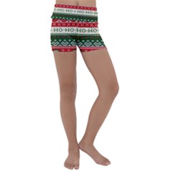 Ugly Sweater Merry Christmas  Kids  Lightweight Velour Yoga Shorts by artworkshop