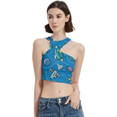 About Space Seamless Pattern Cut Out Top by Hannah976