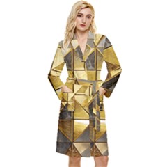 Golden Mosaic Tiles  Long Sleeve Velvet Robe by essentialimage365