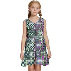 Disco Mosaic Magic Kids  Sleeveless Tiered Mini Dress by essentialimage365