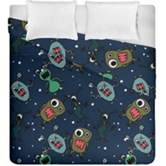 Monster Alien Pattern Seamless Background Duvet Cover Double Side (king Size) by Hannah976