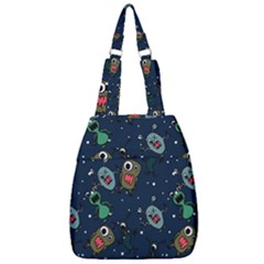 Monster Alien Pattern Seamless Background Center Zip Backpack by Hannah976