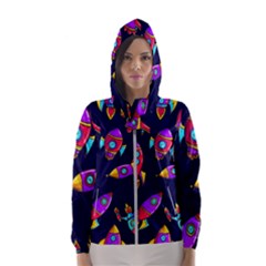 Space Patterns Women s Hooded Windbreaker by Hannah976