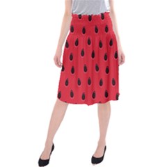 Seamless Watermelon Surface Texture Midi Beach Skirt by Hannah976