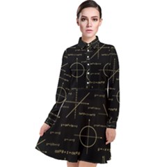 Abstract Math Pattern Long Sleeve Chiffon Shirt Dress by Hannah976