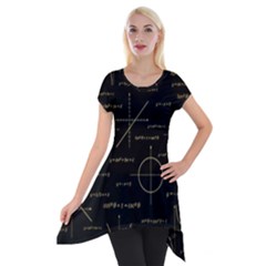 Abstract Math Pattern Short Sleeve Side Drop Tunic by Hannah976