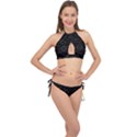 Abstract Math Pattern Cross Front Halter Bikini Set View1