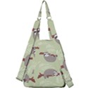 Sloths Pattern Design Center Zip Backpack View2