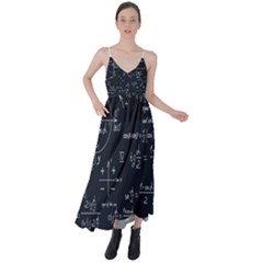 Mathematical Seamless Pattern With Geometric Shapes Formulas Tie Back Maxi Dress by Hannah976