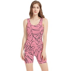 Pink Monstera Women s Wrestling Singlet by ConteMonfrey