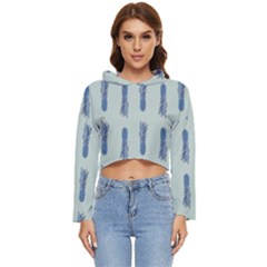 Blue King Pineapple  Women s Lightweight Cropped Hoodie by ConteMonfrey