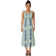 Blue King Pineapple  Tie-strap Tiered Midi Chiffon Dress by ConteMonfrey