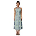 Blue King Pineapple  Sleeveless Cross Front Cocktail Midi Chiffon Dress View1